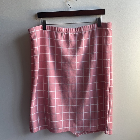 Pink Checkered Skirt 3X - Picture 4 of 6